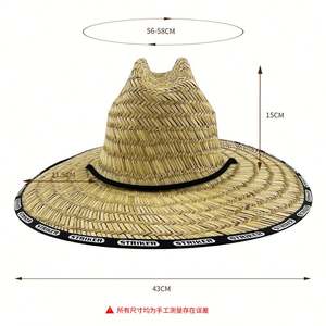 CXY-Wholesale Custom Promotional Unisex Sun Wide Brim Woven Uv Sun Fitted Fishing <b>Straw</b> Lifeguard <b>Hat</b> for <b>Men</b> With Custom logo - Product Image 3