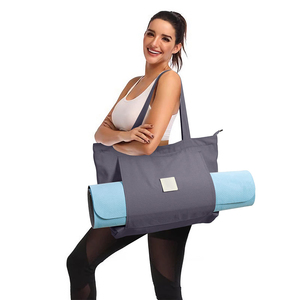 Logo tùy chỉnh in khả năng hiển thị cao Túi Yoga công suất lớn bông vải Yoga phòng tập thể dục Tote Túi cho phụ nữ - Product Image 4