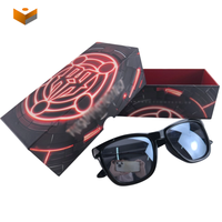 Boîte cadeau de luxe professionnelle en carton noir pour lunettes de soleil, emballage personnalisé avec logo, étui à lunettes, ensemble de boîtes