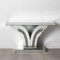 Nouvelle table console miroir en forme de V, design moderne, meubles de salon, table murale en verre avec miroir