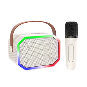 Rgb mini mikrofon kinder spielzeug karaoke maschine tragbarkeit bluetooth-player lautsprecher mit 2 mikrofonen bluetooth kabellos
