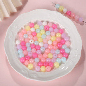 Cuentas acrílicas de Color gelatina DIY agujero recto materiales hechos a mano joyería cuentas sueltas para pulsera accesorios de cadena de teléfono móvil - Product Image 6