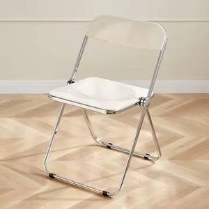 Vente directe d'usine, chaise pliante personnalisée pour l'intérieur et l'extérieur, chaise de salle à manger en plastique acrylique avec structure en métal - Product Image 6