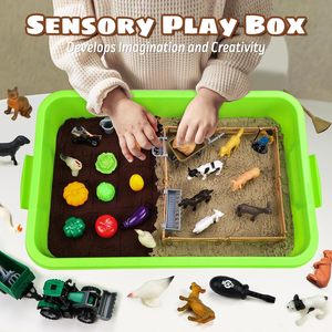 Set di giochi di <span class=keywords><strong>fattoria</strong></span> giocattolo sensoriale sandbox educativi trattore animale figure di animali giocattoli di ingegneria scientifica per bambini 3-7 anni - Product Image 4