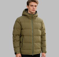 Veste d'hiver matelassée pour homme, à capuche, avec fermeture éclair, en nylon Oxford Ripstop, membrane respirante en TPU, résistante à l'eau, rembourrage en duvet de canard blanc, pour activités de plein air