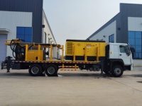 Foreuse de puits d'eau montée sur camion, diesel, haute efficacité, 600 m, avec composants de base pour forage aérien, haute productivité