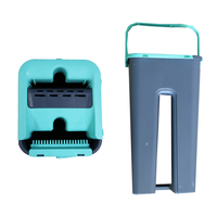 Kit de Nettoyage Professionnel pour la Maison avec Seau Essoreur Plat Autonettoyant, Tête de Balai Lave-Sol Mains Libres, Recharges en Microfibre Lavables et Manche en Acier