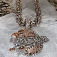 Collier et pendentif Hip Hop personnalisés de luxe, en argent, sertis de moissanite VVS, avec chaîne et pendentifs sur mesure