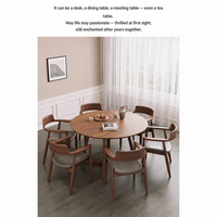 Table ronde en bois massif, table de négociation simple et décontractée, combinaison table et chaises, table ronde de petite taille pour café, entreprise, réception