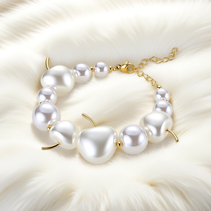 <span class=keywords><strong>Femme</strong></span> <span class=keywords><strong>Bracelet</strong></span> personnalisé en perles baroques irrégulières imitation perles Bracelets en <span class=keywords><strong>cuivre</strong></span> plaqué or Bijoux de mariage Bijoux de mode - Product Image 5