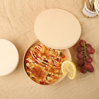 Boîte d'emballage alimentaire biodégradable en bois pour restaurant, traiteur, boulangerie, pâtisserie, gâteau, fromage, charcuterie, sushi, déjeuner