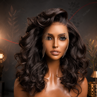 Peluca de Cabello Remy Indio con Frente de Encaje Suizo Transparente HD de Grado 12A, Peluca de Ondas Profundas Sueltas, Cabello Virgen Brasileño