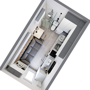 בית נייד מודולרי טרומי, בית קטן נייד, בית מכולה למשלוח בגדלים 10, 20, 30 ו-40 רגל. - Product Image 6