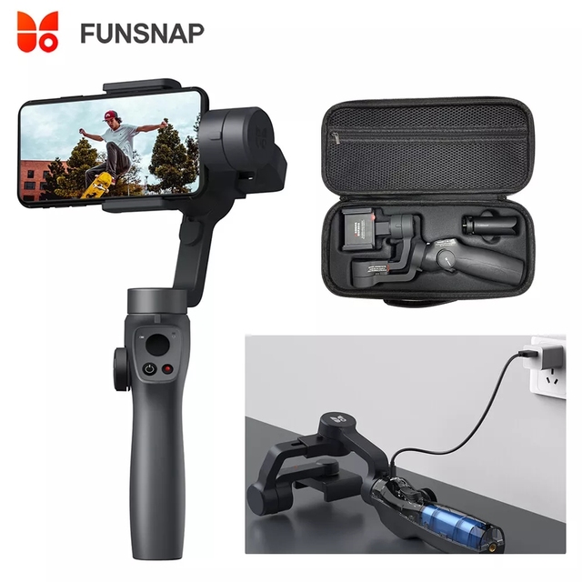Funsnap Capture2S 3-Axis Handheld Gimbal Stabilizer Focus Pull & Zoom for Smartphone Camera Video Record Vlog Live