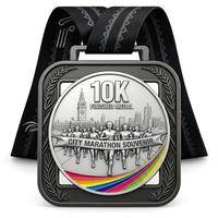 Médaille de marathon personnalisée en métal, émail 3D souple, récompense de course avec ruban, souvenir pour les participants.