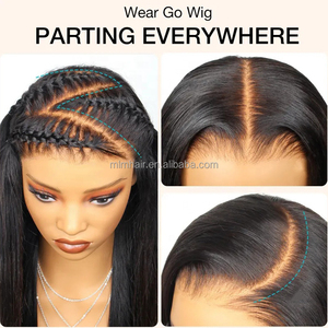 ブラジル産13x6 HDスイス人毛透明レースフロントウィッグ、ディープウェーブHDレースフロントウィッグ（黒人女性向け） - Product Image 5