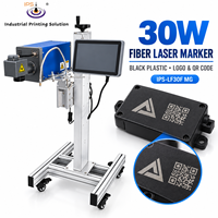 Marqueur laser à fibre optique IPS-LF30 F MG en ligne, 30 watts, pour le marquage laser des composants électroniques en plastique noir, des logos et des codes QR