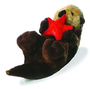 custom Plush Otter Soft Animal Toy with Red heart/star