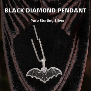 Breloques pour hommes personnalisées, style Hip Hop, en argent plaqué, avec Moissanite noire de qualité diamant, taille brillant, serties griffes, effet bling élégant - Product Image 2