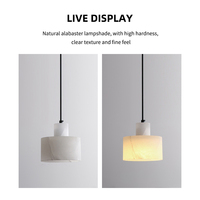 Lustre suspendu ZeroUNO en albâtre, fabricants d'albâtre, abat-jour en marbre d'albâtre naturel, luminaires design pour hôtels