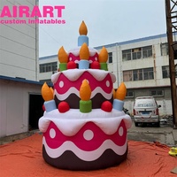 Gâteau gonflable décoré à trois couches, gâteau d'anniversaire gonflable personnalisé pour fête en plein air