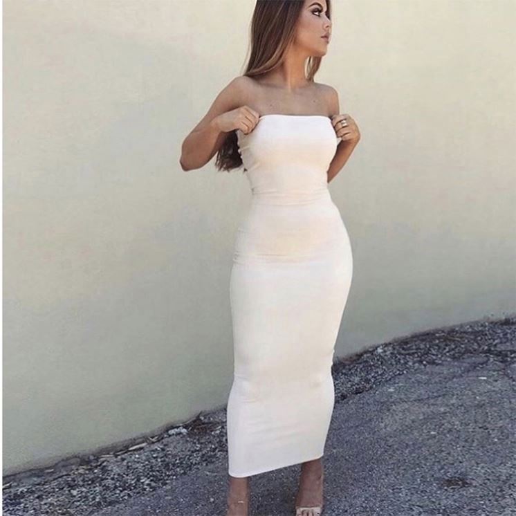 white christmas dresses Willow White Strapless Maxi | Graduation & Bridal main image 0