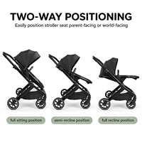 Poussette bébé pleine grandeur, siège réversible 2 sens, pliage rapide en une étape et frein à pied, poussette pliable pour nouveau-né et tout-petit