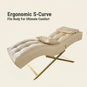 Luxury Modern Metal Curved Lash <b>Bed</b> & Massage Table for Salon Spa Facial Services - Product Image 3