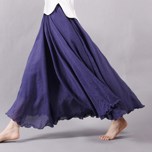 <span class=keywords><strong>Jupe</strong></span> mi-longue en coton et lin de haute qualité, taille élastique, <span class=keywords><strong>jupe</strong></span> en <span class=keywords><strong>Tulle</strong></span> plissée pour femmes - Product Image 6