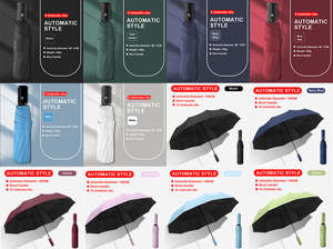 Parapluie pliant promotionnel en plastique, logo personnalisé, pare-soleil compact, portable, semi-automatique, coupe-vent, style américain, pour entreprise - Product Image 2