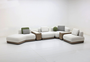 2026 Quiet Luxury Minimalist Boucle Modern Arc-Shaped Sectional With Built-in Stone Side Table GS9223 Quiet Luxury GS9223 - Product Image 4