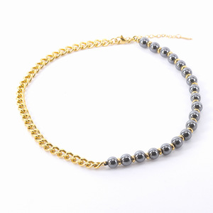 Kalung manik-manik 8mm batu permata Onyx hitam mata harimau baja tahan karat 2025 untuk pria - Product Image 4