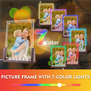 5x7 Picture <b>Frames</b> Set of 2 Rustic <b>Photo</b> <b>Frame</b> with Wooden Base and Tempered Glass for Tabletop - Product Image 5