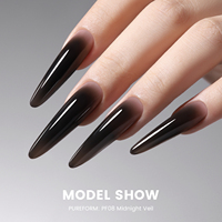 YOKEFELLOW Pureform PF08 Gel d'extension d'ongles 50g Sans HEMA ni TPO Gel poly noir longue durée pour salons de manucure professionnels