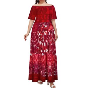 Top monospalla a maniche corte con motivo tribale samoano polinesiano Tie-Dye con abito <span class=keywords><strong>plissettato</strong></span> in poliestere a maglia larga - Product Image 4