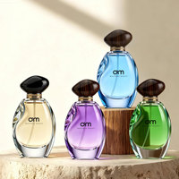 Flacon de parfum en verre personnalisé de luxe 50ml/100ml |   Flacon de parfum vide personnalisable avec pulvérisateur à brume fine et couleurs de tampon doré