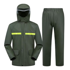 Combinaison de pluie en PVC résistant, imperméable, <span class=keywords><strong>veste</strong></span> de pluie en tissu tricoté, imperméables durables pour la randonnée - Product Image 5