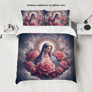 Vente chaude personnes impression couette housse de couette ensemble 3 pièces US Queen & King Size/pleine taille noir microfibre ensemble de literie - Product Image 3