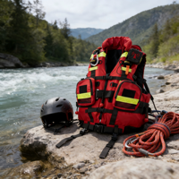 Gilet de flottabilité professionnel haute performance pour la lutte contre les incendies et le sauvetage, la prévention et le sauvetage en cas d'inondation, bleu ciel