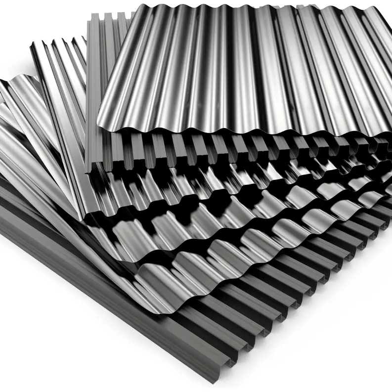 Lembar baja bergelombang galvanis berlapis bahan logam atap 18 ukuran lembar bergelombang