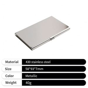 Porte-cartes d'identité et de crédit en métal 2025, en acier inoxydable, cadeau publicitaire, étui portable pour cartes professionnelles, vente chaude - Product Image 2