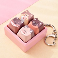 Porte-clés anti-stress pour testeur de touches de clavier mécanique, motif chien et chat mignons, jouet sensoriel à presser au bout des doigts