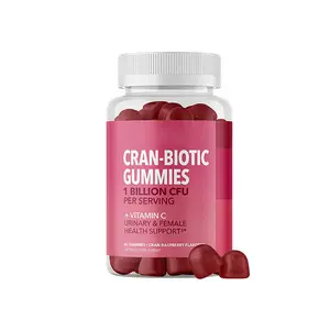 Gummie probiotiche di mirtillo rosso selvatico estratto di erbe per uso alimentare in polvere in contenitore di plastica flacone per uso alimentare salutare