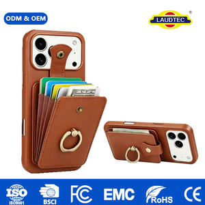 เคสโทรศัพท์แบบกระเป๋าสตางค์สำหรับ iPhone 18 Pro Max หนัง PU พร้อมห่วงนิ้วมือ ช่องใส่บัตร ป้องกันการตก  OEM ODM ขายส่ง - Product Image 5