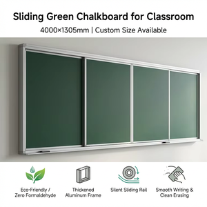<span class=keywords><strong>Tableau</strong></span> noir coulissant grand format vert pour salle de classe, cadre en aluminium, <span class=keywords><strong>tableau</strong></span> d'écriture pour l'enseignement - Product Image 2