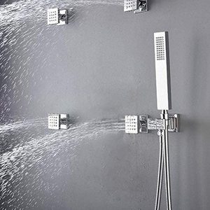 Cuarto de baño de cromo Sistema de ducha 12 pulgadas de lluvia ducha con Spray de cuerpo y de ducha - Product Image 2