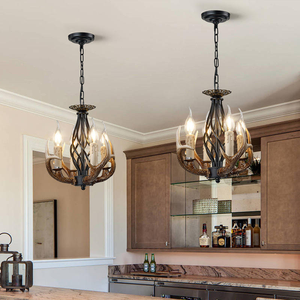 Lámpara de Araña de Resina con Diseño de Asta de Ciervo, <span class=keywords><strong>Estilo</strong></span> Americano Retro, para Sala de Estar, <span class=keywords><strong>Comedor</strong></span>, Decoración Nórdica Creativa para Cafetería, Casa de Huéspedes o Cabaña - Product Image 2
