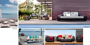 Ensemble de canapés d'extérieur en rotin PE résistant aux UV en <span class=keywords><strong>bois</strong></span> de teck, moderne, écologique, imperméable, meubles de jardin pour villa, cour - Product Image 5