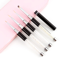 4 Pcs/Set Liner Nail Art Brush Dessin Sculpture Peinture Stylo Plastique Poignée Métallique Avec Couvercle pour Manucure Outils Kits