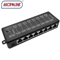 Accessoires pour caméra IP CCTV, adaptateur PoE actif 8 ports Gigabit 10/100/1000 Mbps 48V, module injecteur d'alimentation PoE 1,25A, montage en surface